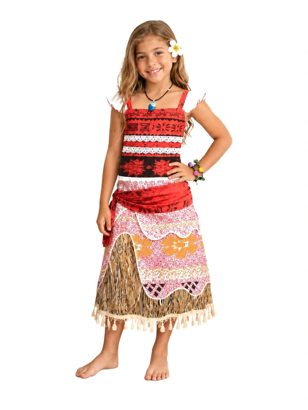 Meland Girls Polynesian Island Princess Costume Set Size M 6-8 Moana Inspired